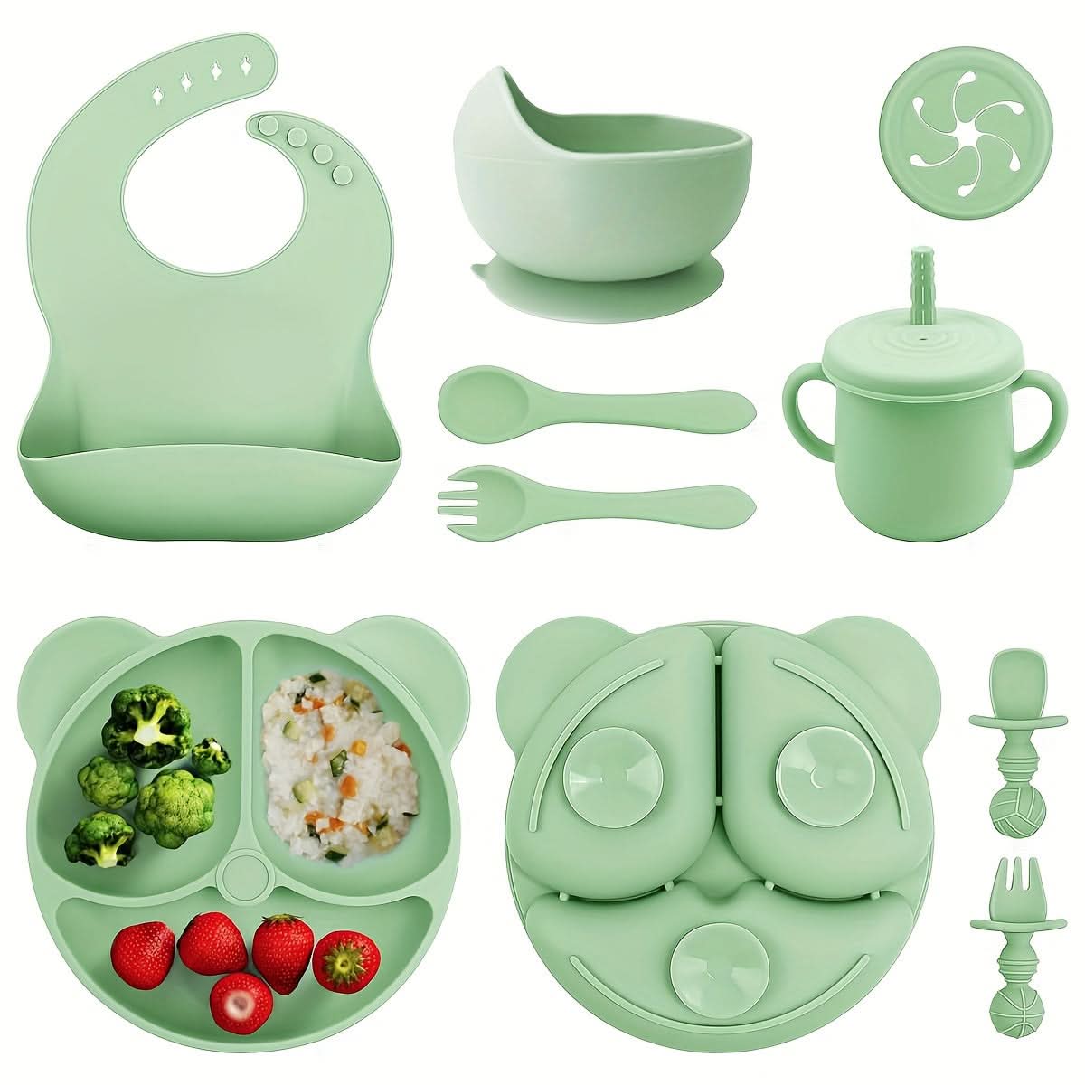 10-Piece BPA-Free Silicone Toddler Feeding Set
