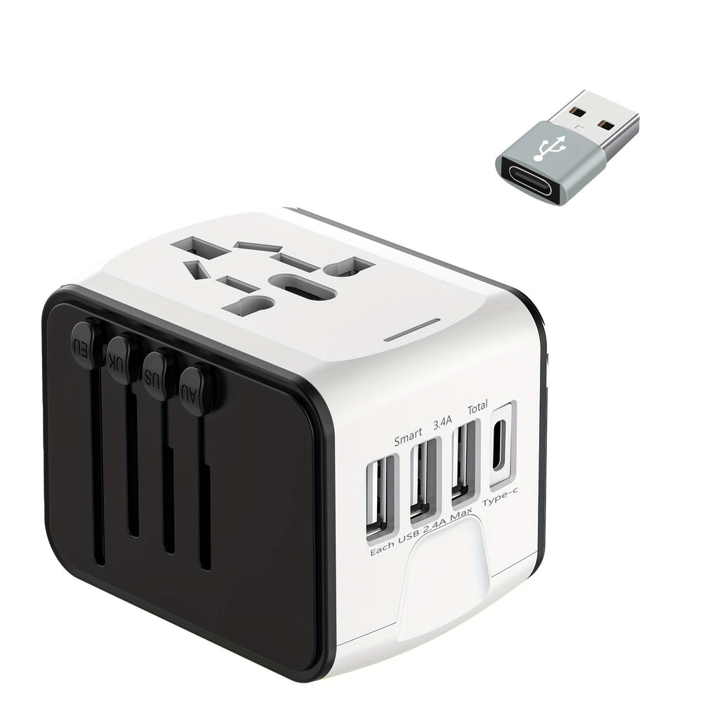 Universal Travel Plug Adapter with USB-C & USB-A