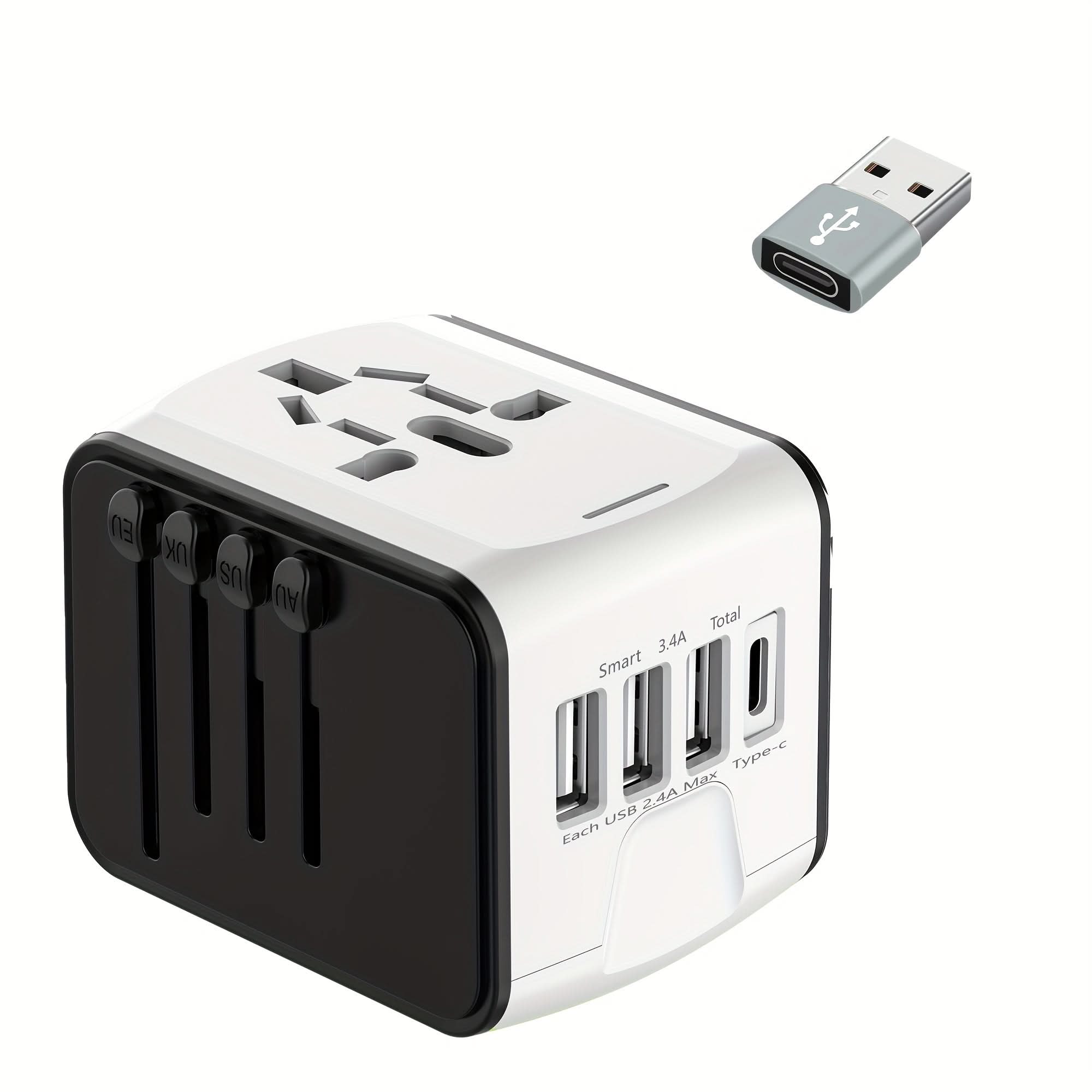Universal Travel Plug Adapter with USB-C & USB-A
