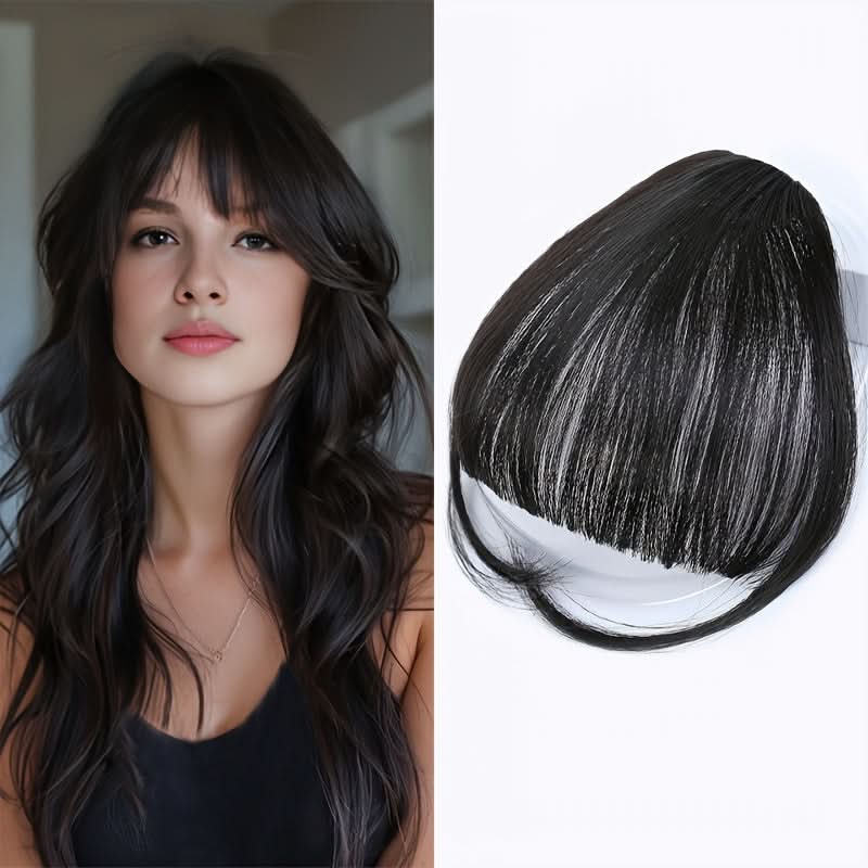 Elegant Synthetic Hair Extensions with Sideburns – Clip-In Bangs