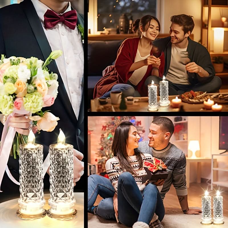 3-Pack Crystal LED Flameless Candle Lamps