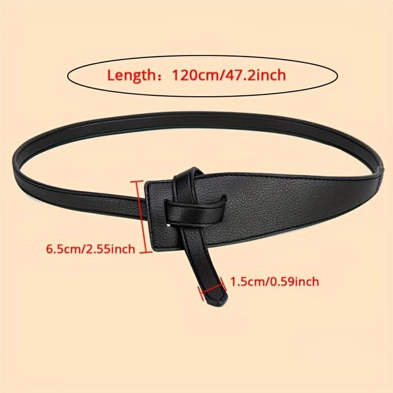Women's Wide PU Belt with Stylish Knot