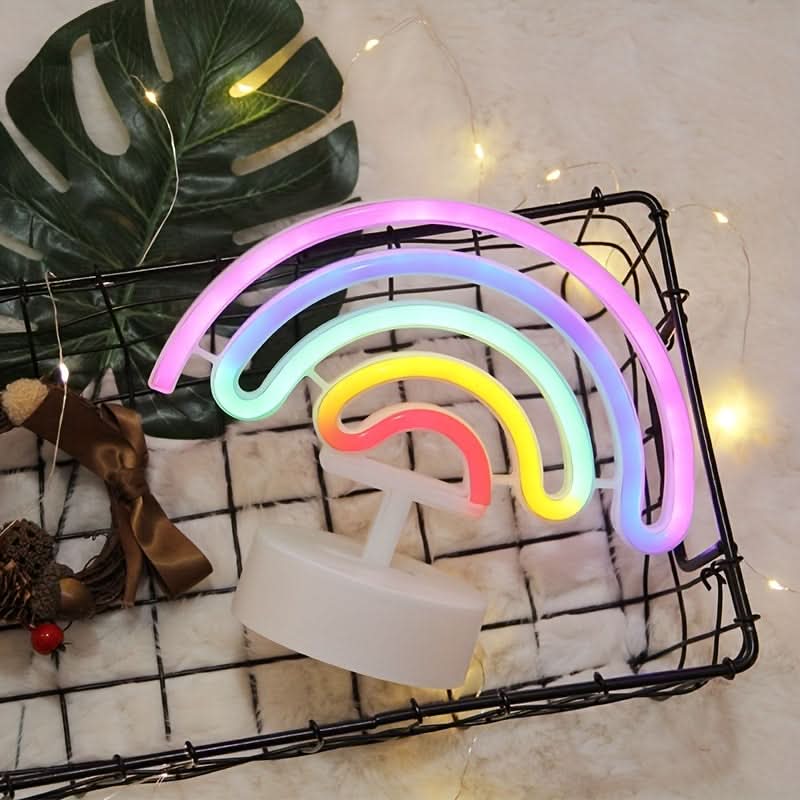 Battery-Powered Neon Rainbow Night Light Lamp