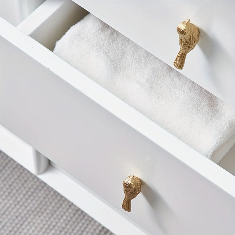 2-Pack Brass Bird-Shaped Cabinet Pulls – Polished Golden Bar Handles