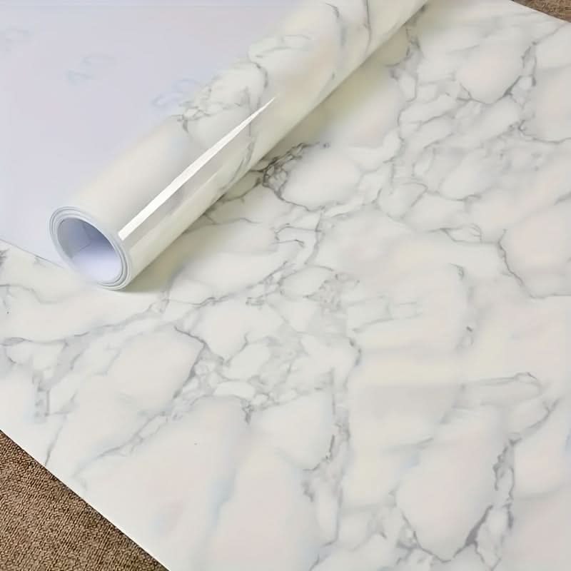 Peel and Stick Dark White Marble Wallpaper Roll