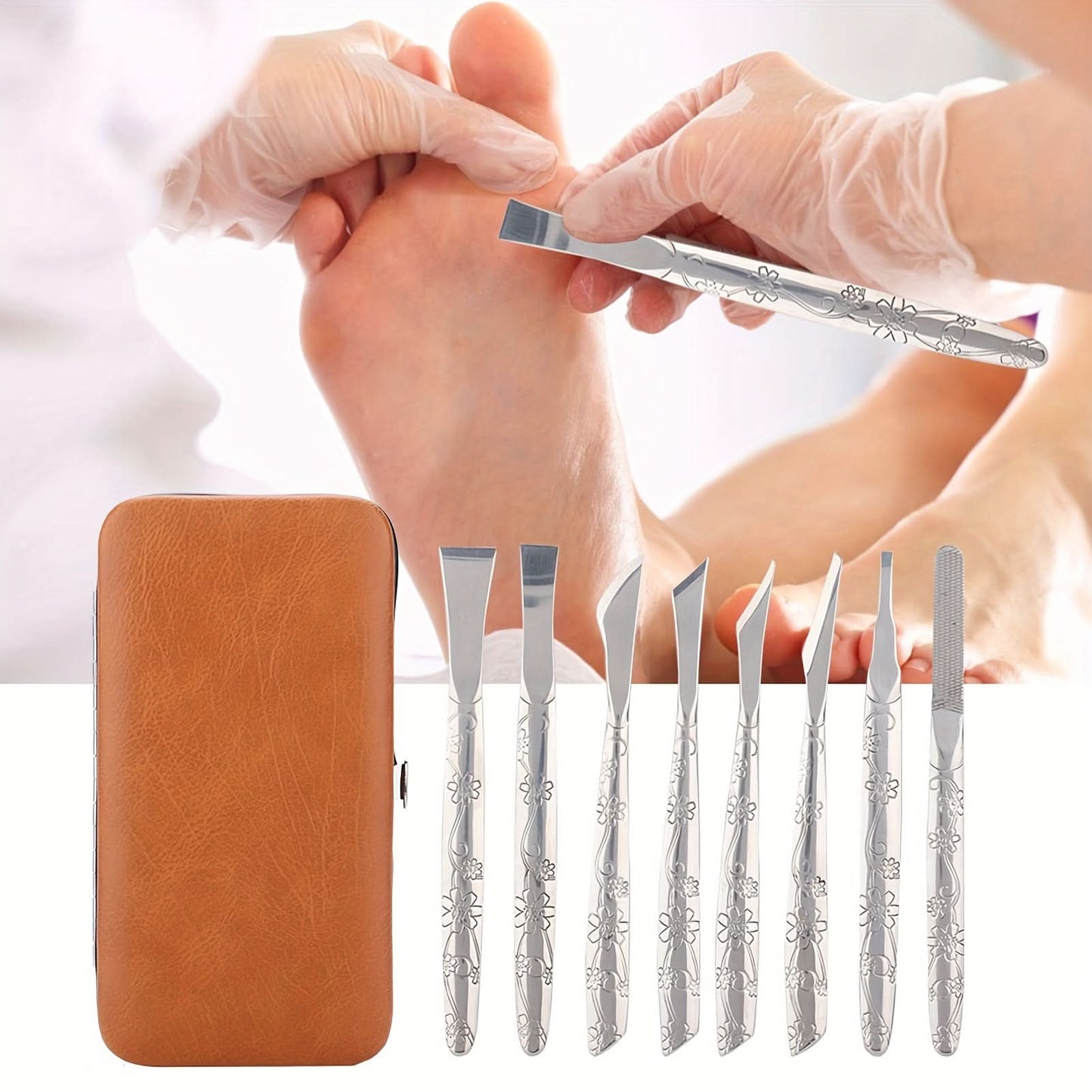 8-Piece Stainless Steel Foot Callus Remover Set