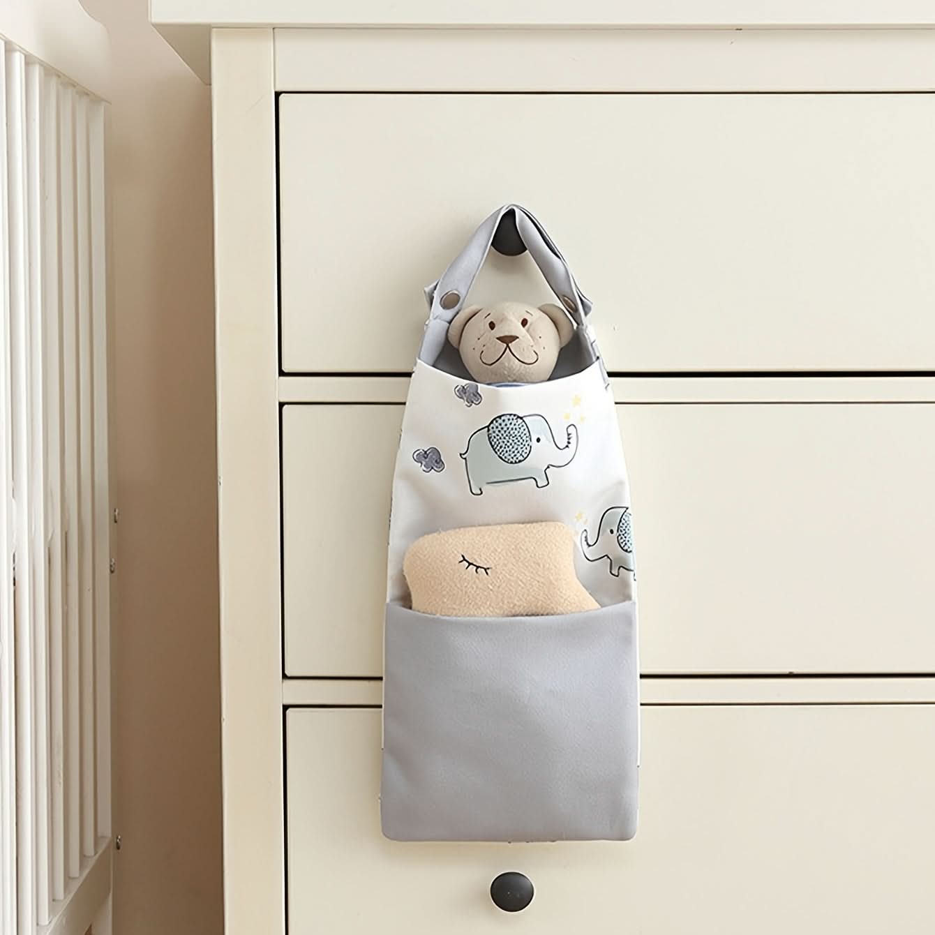 Small Elephant Diaper Storage Bag – Multifunctional Stroller Hanging Organizer
