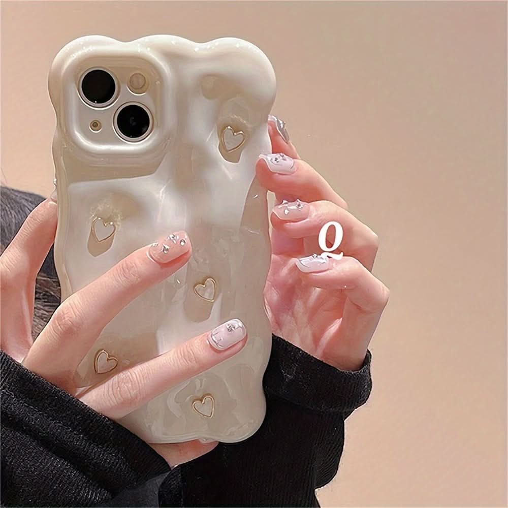 3D Heart Cube Silicone Phone Case