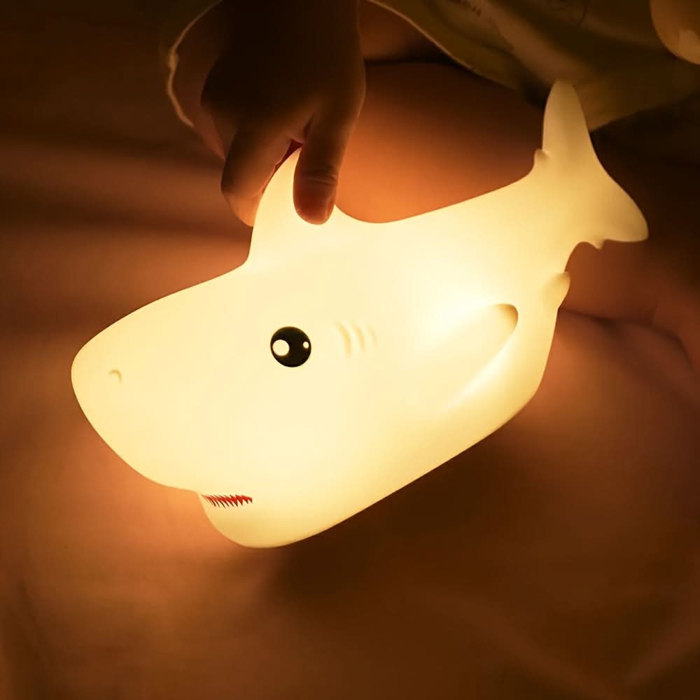 USB Rechargeable Shark Night Light, Color-Changing