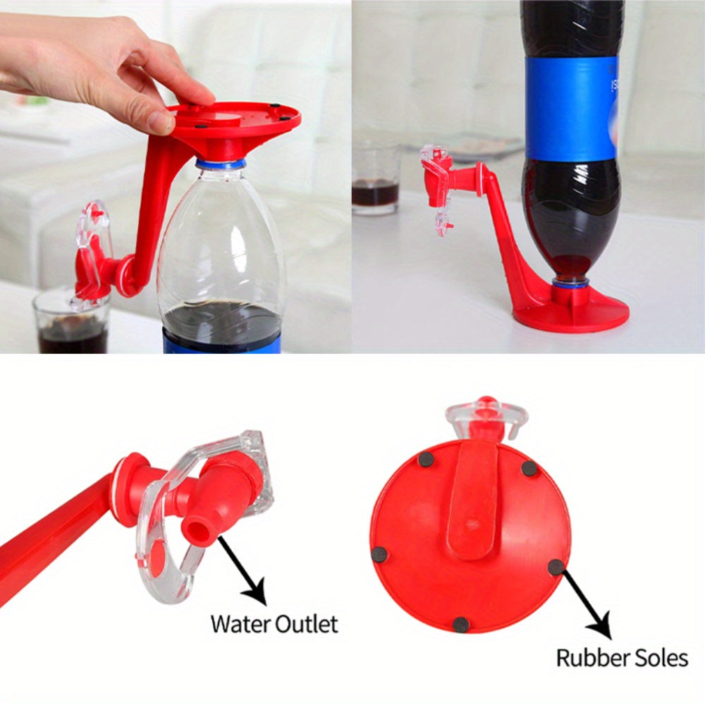 Hand-Press Soda Dispenser – Rotatable Plastic Beverage Tap for Cola & Sparkling Water
