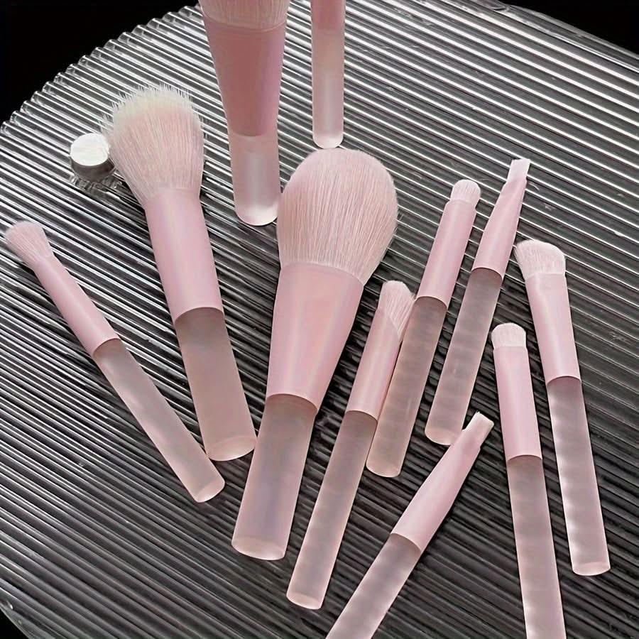 Travel Makeup Brush Set with Cosmetic Bag - 10 pieces
