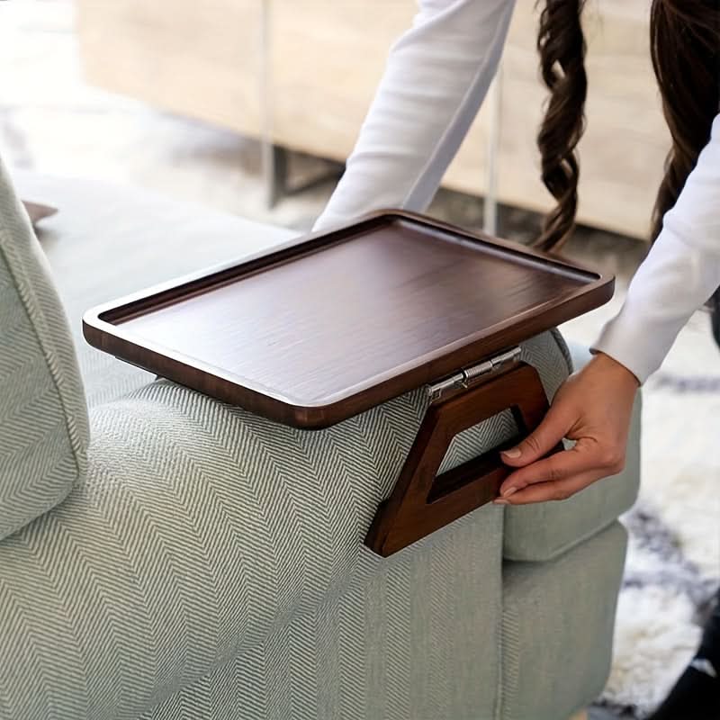 Clip-On Couch Arm Tray – Portable Sofa Side Table for Drinks, Snacks & Remote