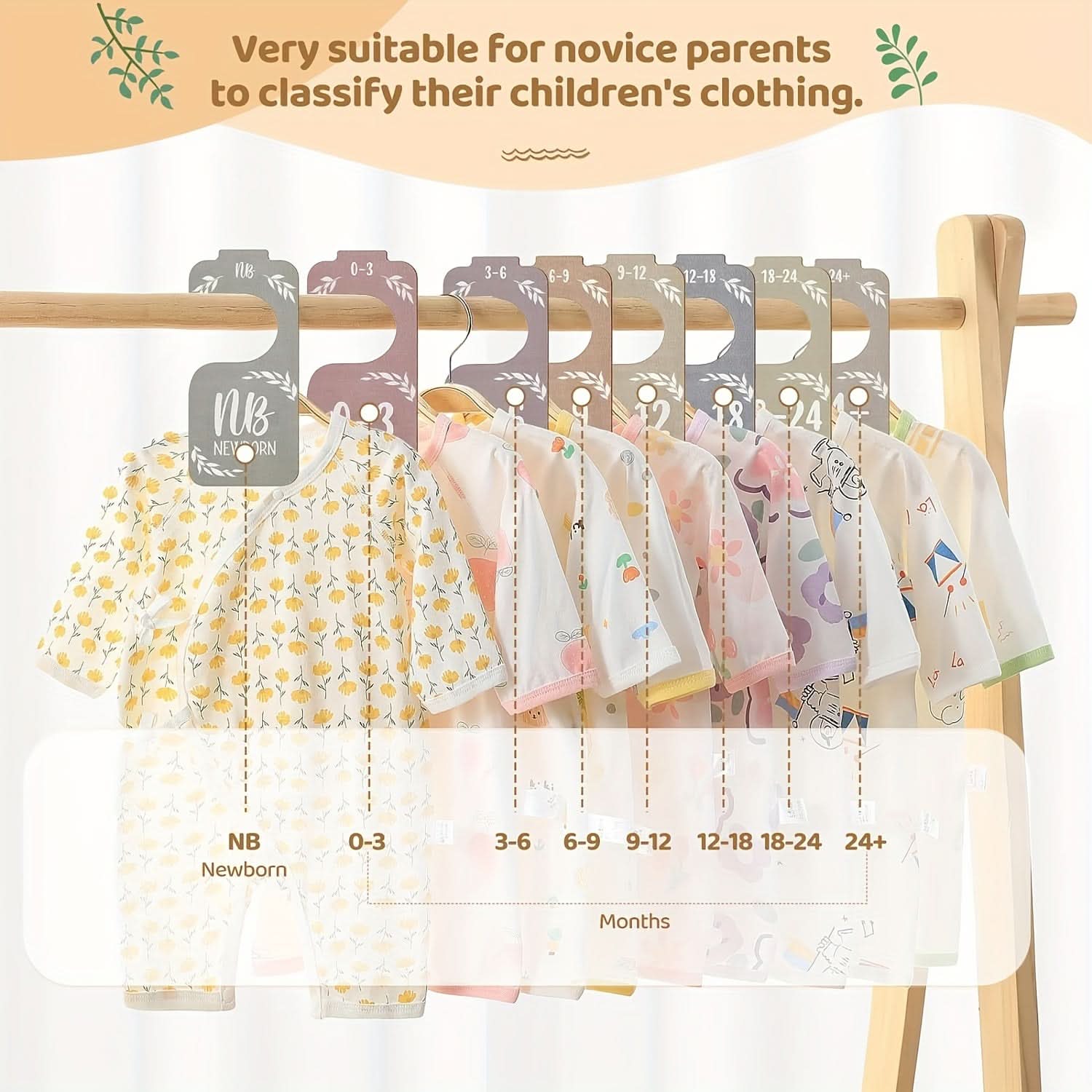 8pc Wooden Baby Closet Dividers, Nursery Organizer