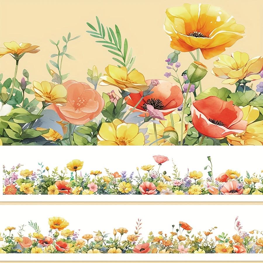 Yellow Spring Floral Tape - Decorative Adhesive Tape (2m)