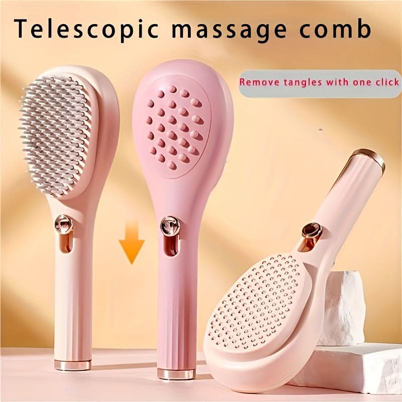 360° Wrap Detangling Brush – Heat-Resistant, Double-Sided & Retractable