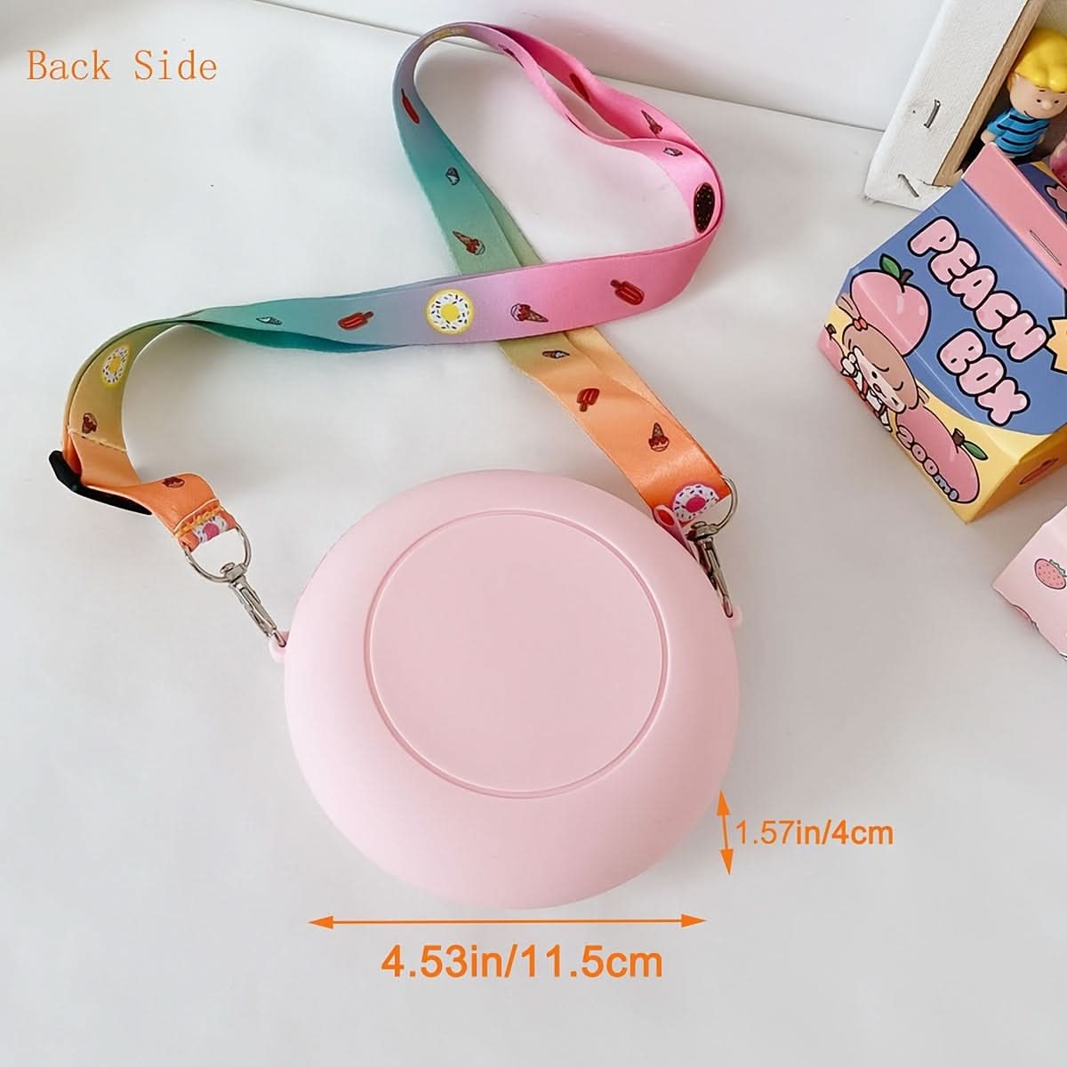 Donut-Shaped Girls' Coin Purse Shoulder Bag