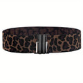 Vintage Leopard Print Elastic Waist Belt for Women