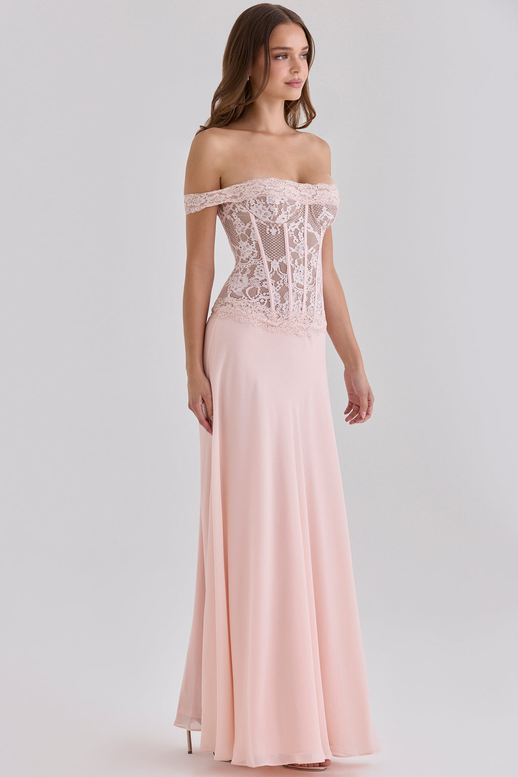 Georgette Corset Maxi Dress