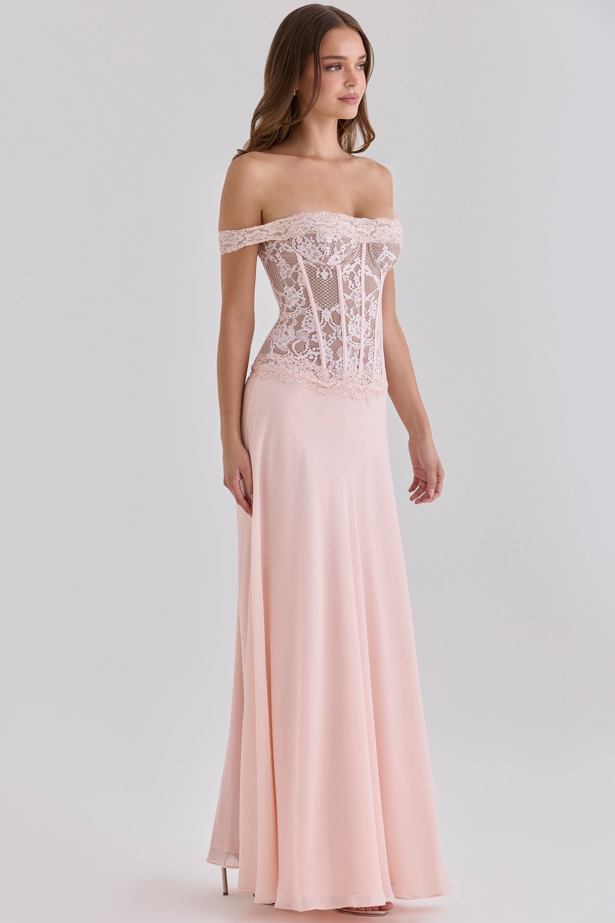 Georgette Corset Maxi Dress