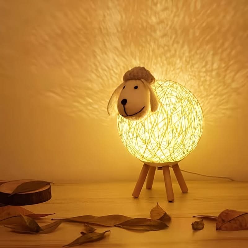 Creative Mianyang-Shaped USB LED Table Lamp – Wooden Decorative