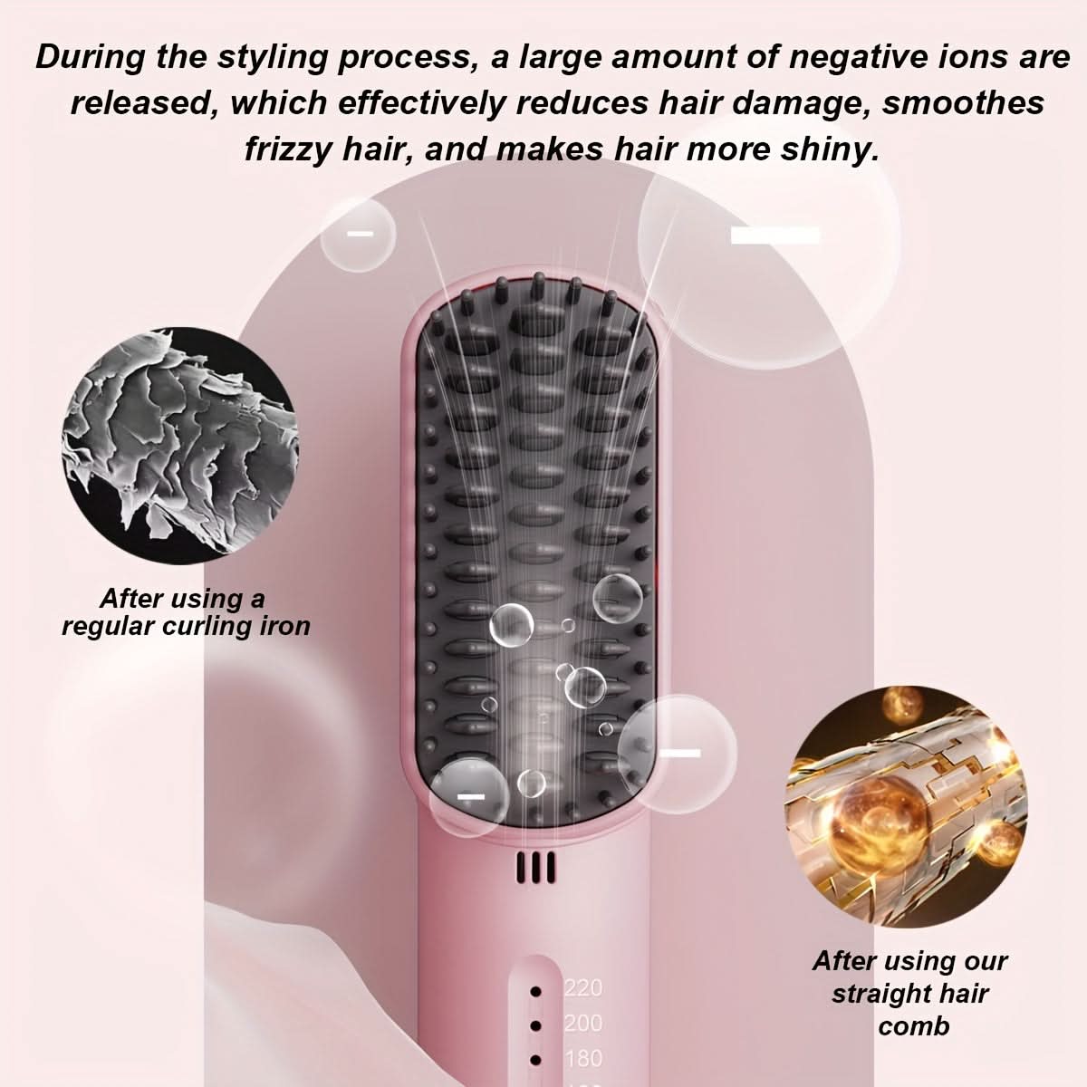 Ceramic Mini Hair Straightening Comb, 4 Temp Settings