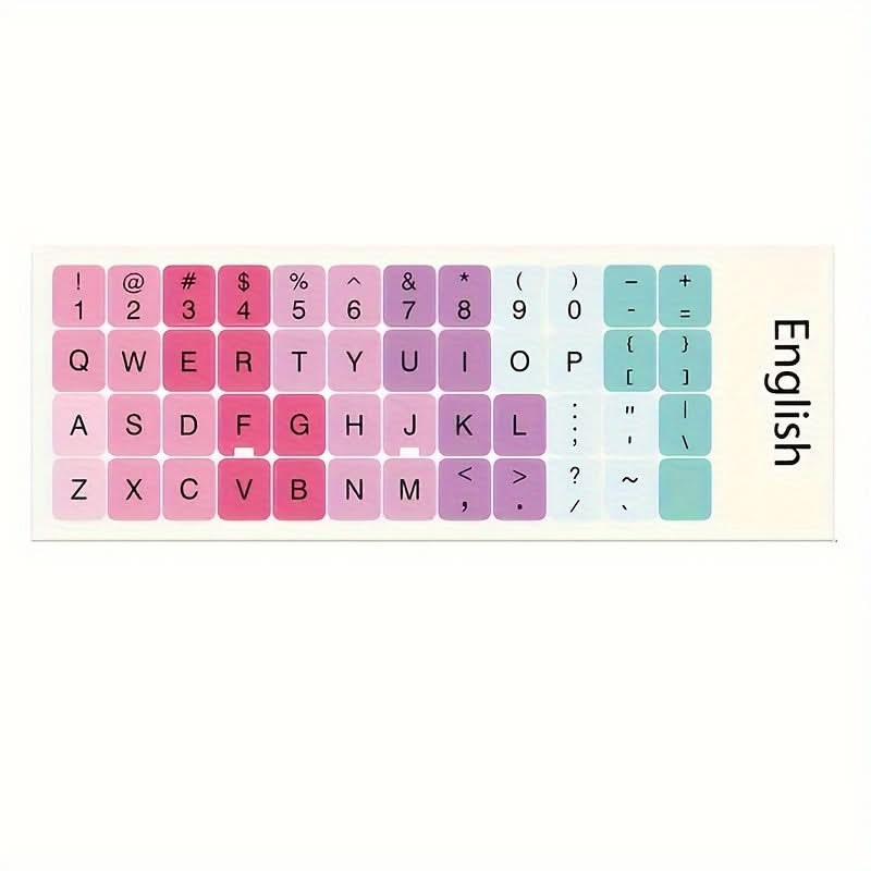 Pack of 2 Reusable Multicolored Keyboard Decals – Universal Stickers