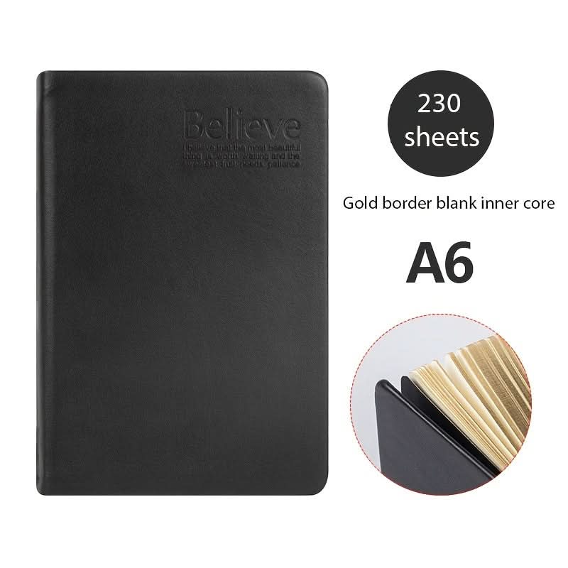 Vintage A6 Journal with Golden Trim – Extra Thick Pages
