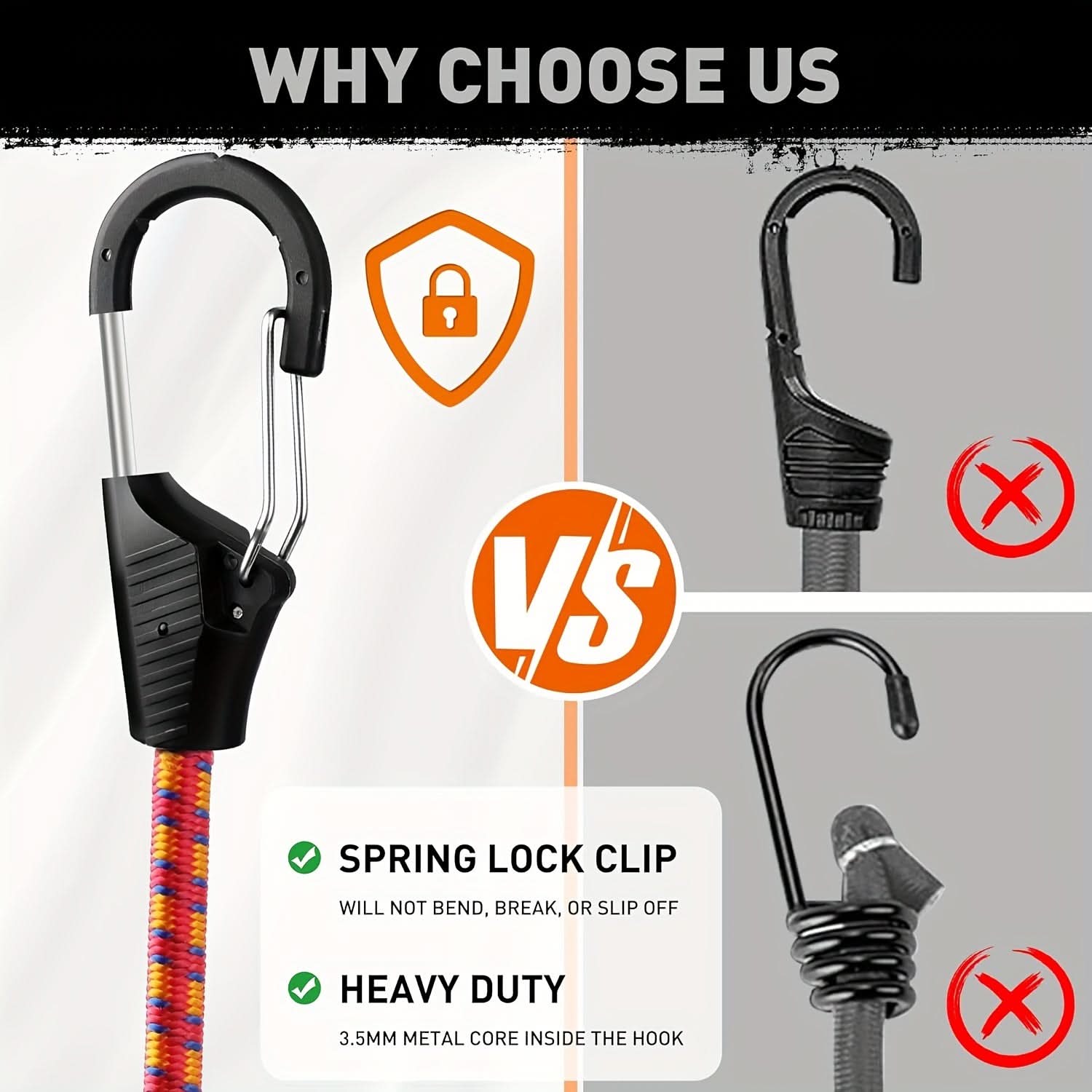10-Piece Heavy-Duty Bungee Cord Set