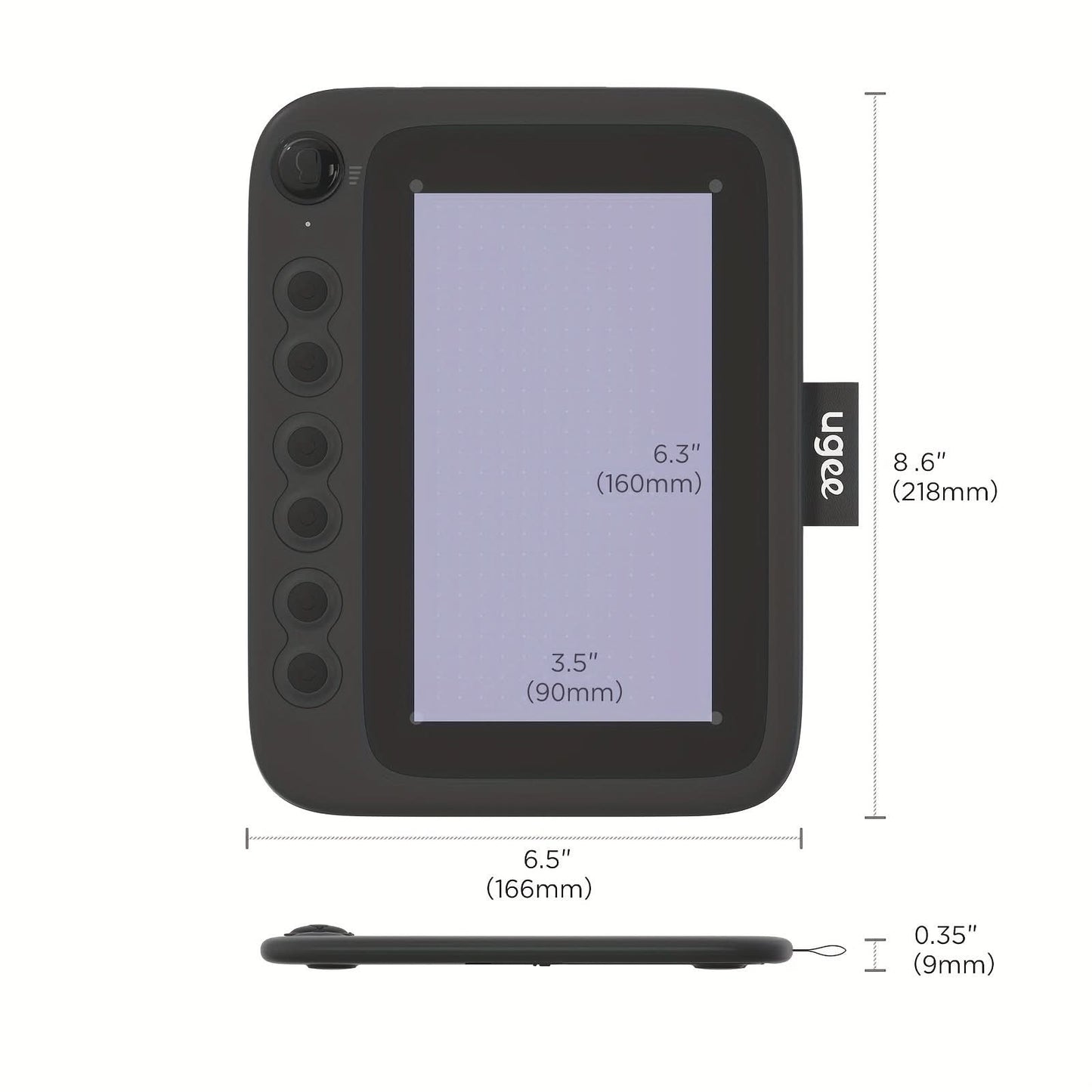 Mobile Drawing Tablet – 6.3x3.5" Battery-Free Stylus Pad