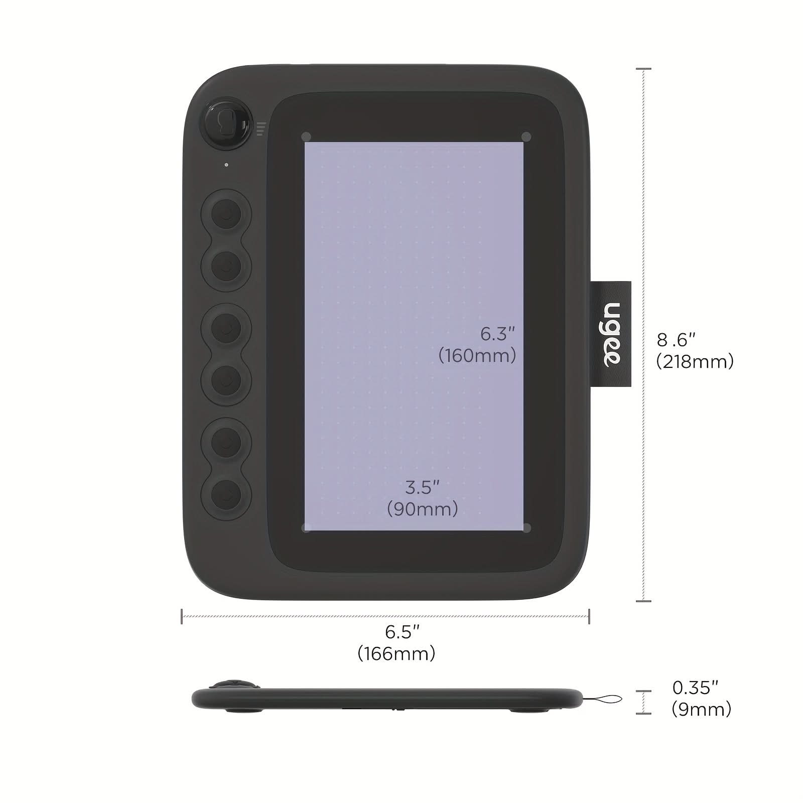 Mobile Drawing Tablet – 6.3x3.5" Battery-Free Stylus Pad