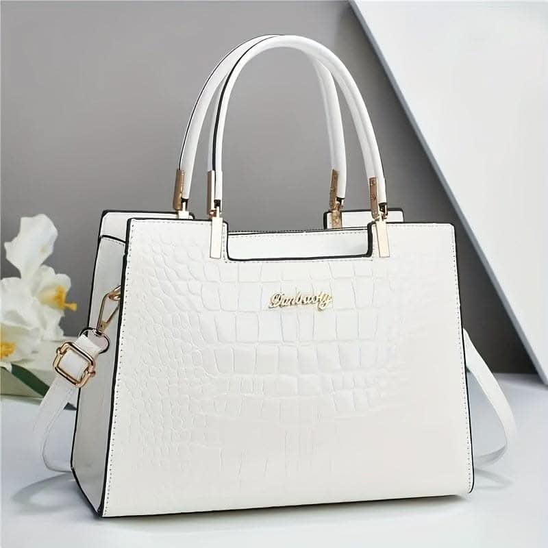 Large Capacity Crocodile Print Tote- Everyday Handbag with Spacious Interior and Design