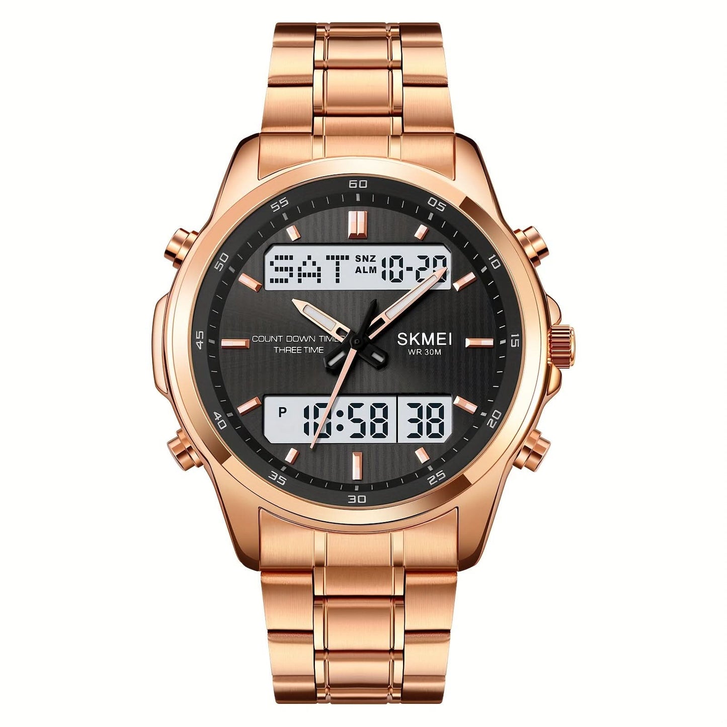 Men’s Multifunction Sports Watch – Digital & Analog, Chronograph, Luminous