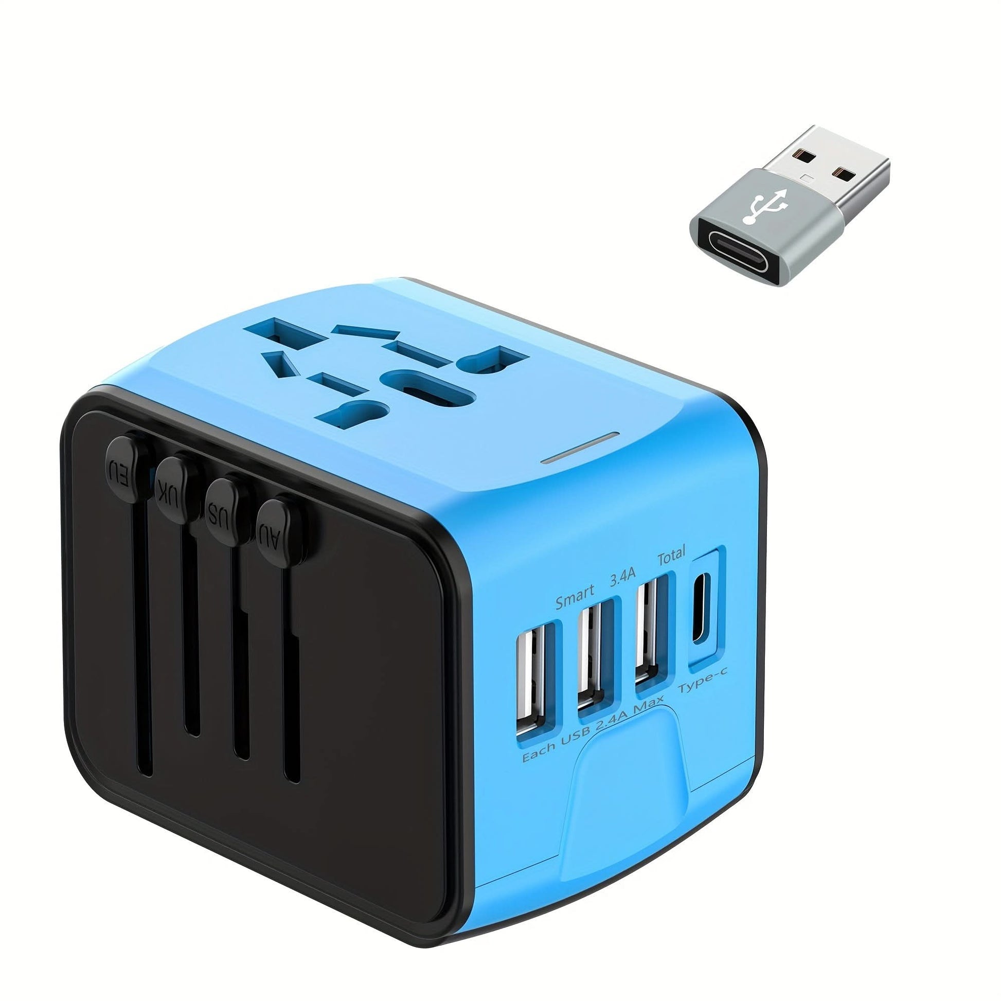 Universal Travel Plug Adapter with USB-C & USB-A