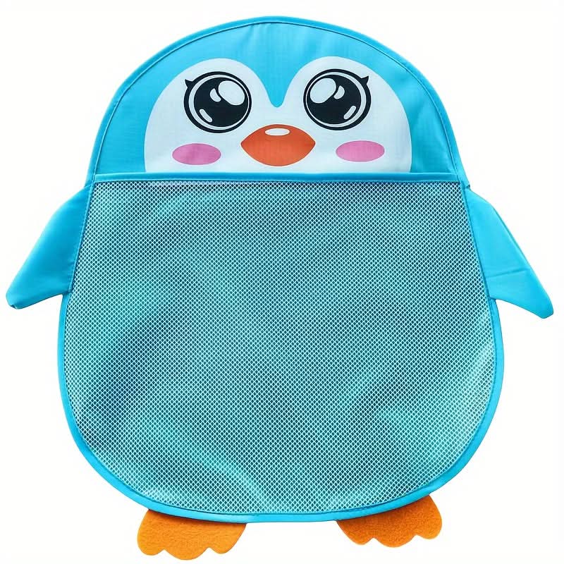 Cartoon Bath Net Bag with Suction Cup – Waterproof Baby Bath Storage Net