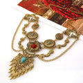Vintage Turquoise Tassel Necklace – Retro Boho Pendant Jewelry for Women
