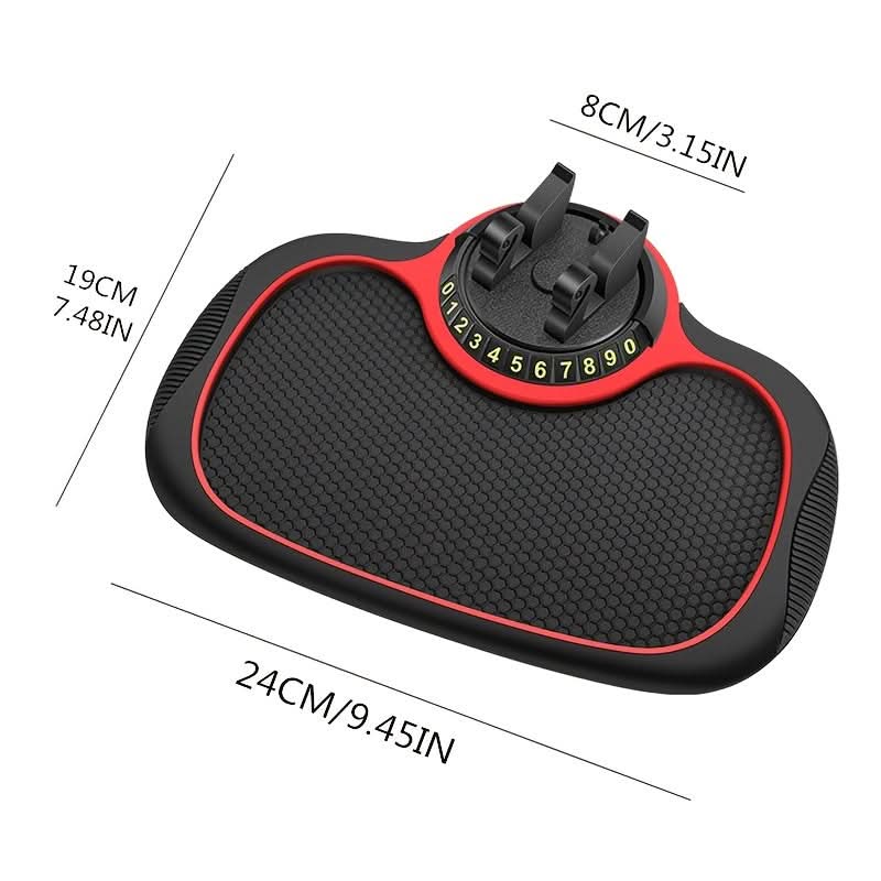 360° Rotating Car Dashboard Phone Mount – Anti-Slip Silicone Mat & Adjustable Holder