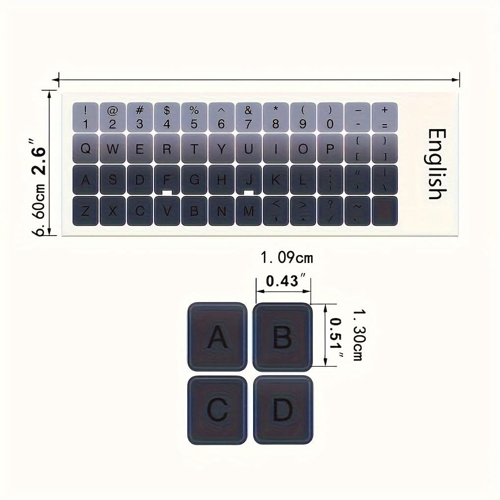 Pack of 2 Reusable Multicolored Keyboard Decals – Universal Stickers