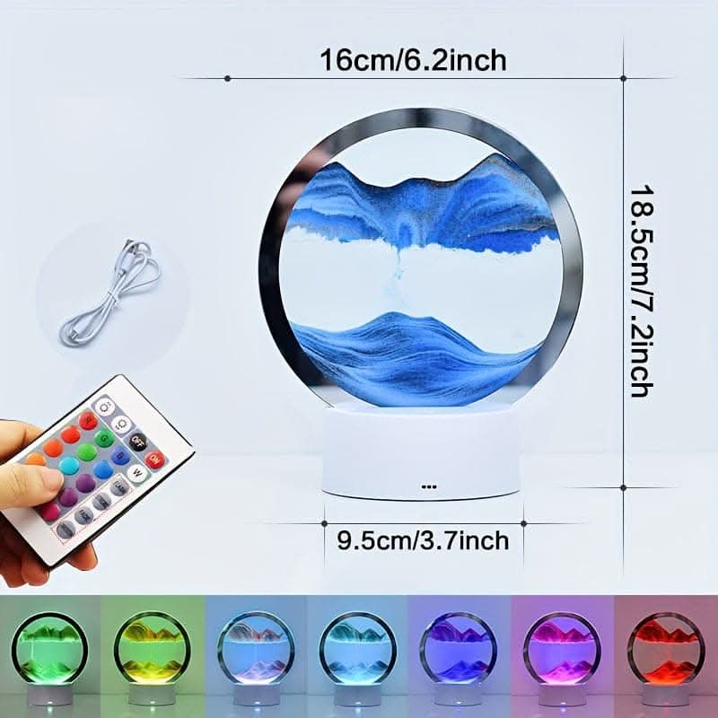 3D LED Moon Lamp with Stand – 16 Colors, Remote Control, USB Powered