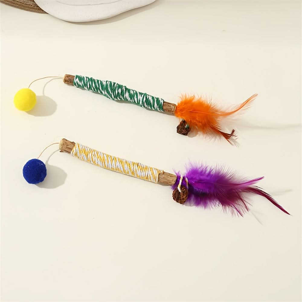 4pcs Interactive Cat Toys with Wand & Ball