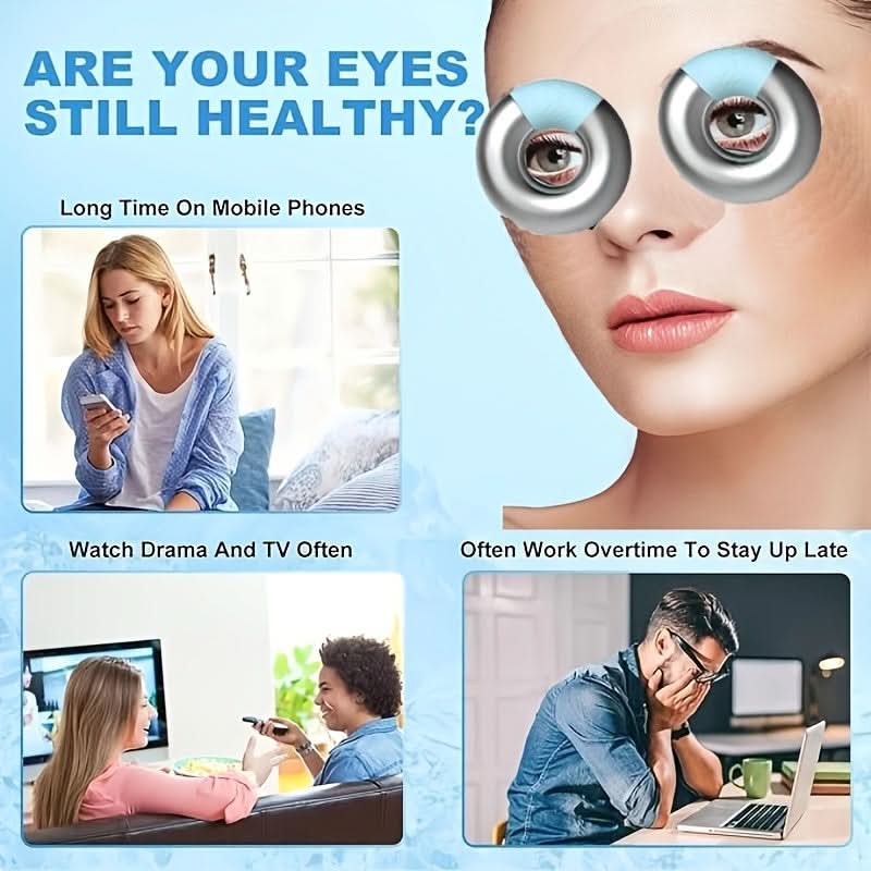 Cooling Eye Mask – Reusable Stainless Steel with Ice Gel for Lymphatic Relief