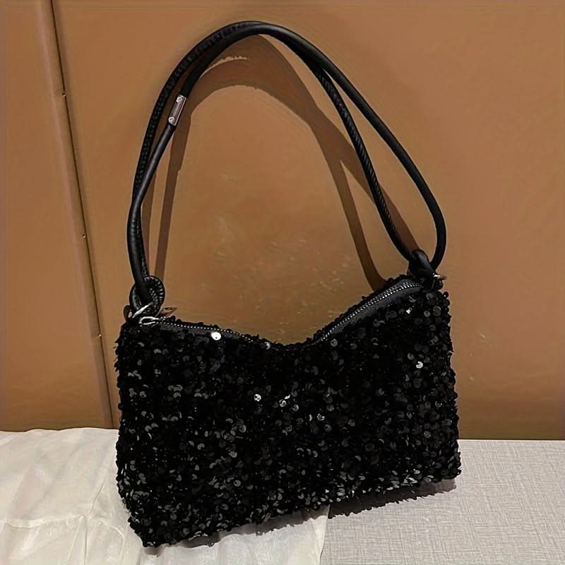 Small Square Sequined Shoulder Bag for Women