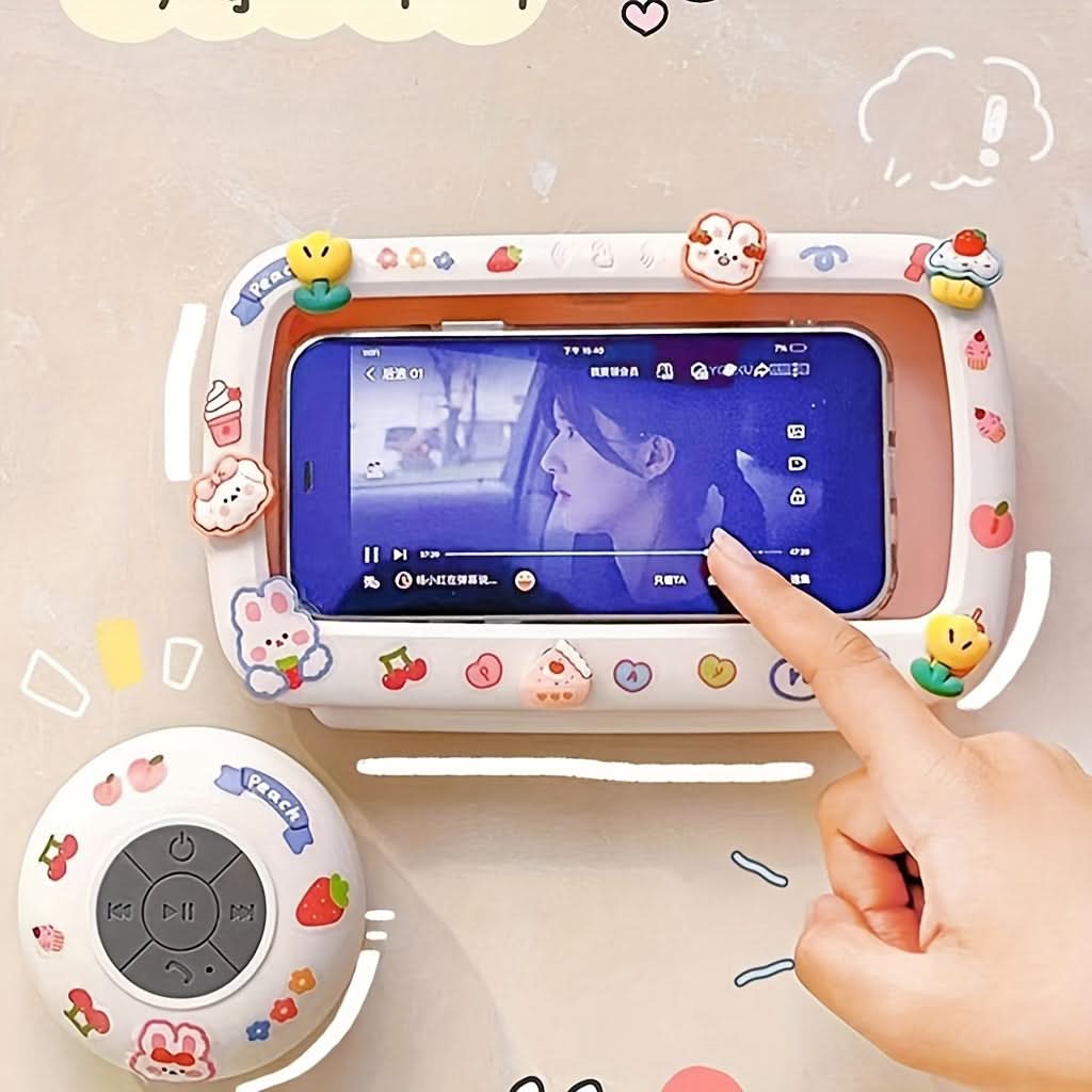 Cite Pink Waterproof Wall-Mounted Phone Holder for Bathroom