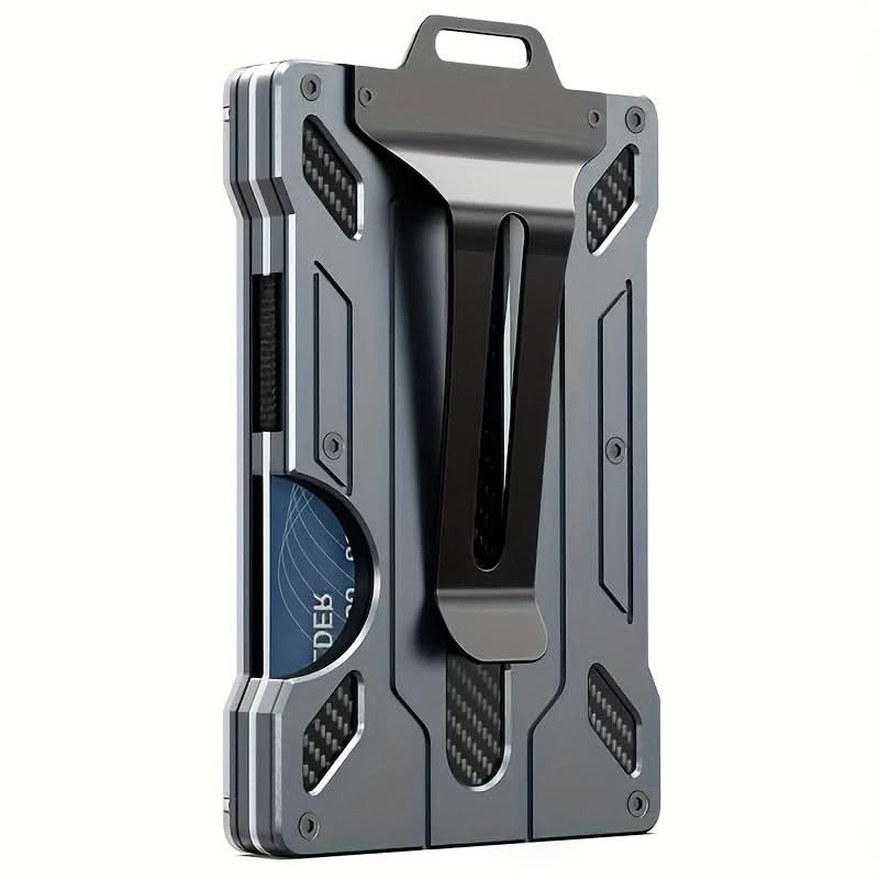 Ultra-Thin Aluminum Metal Wallet with Transparent Window - Shielding Card Holder