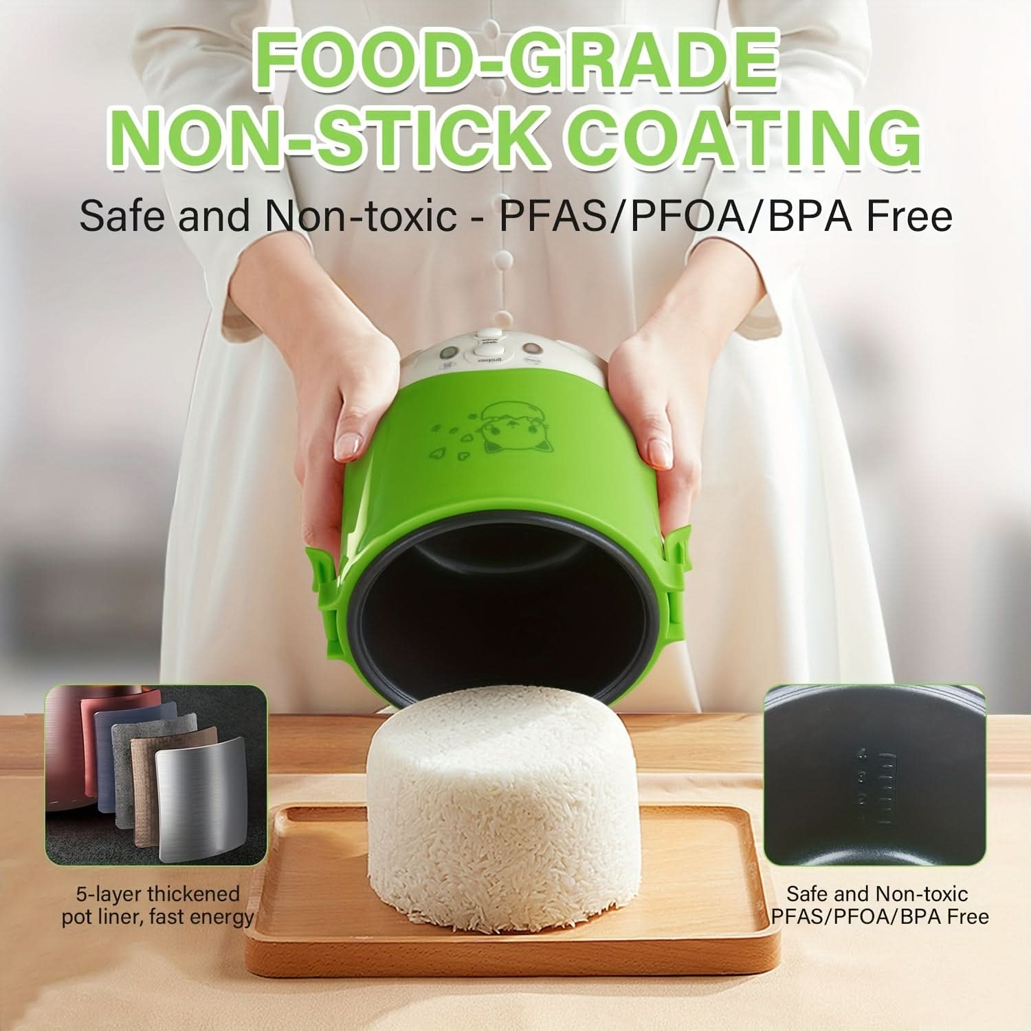 12V Portable Car Rice Cooker – Mini Travel Rice Cooker with Keep Warm Function