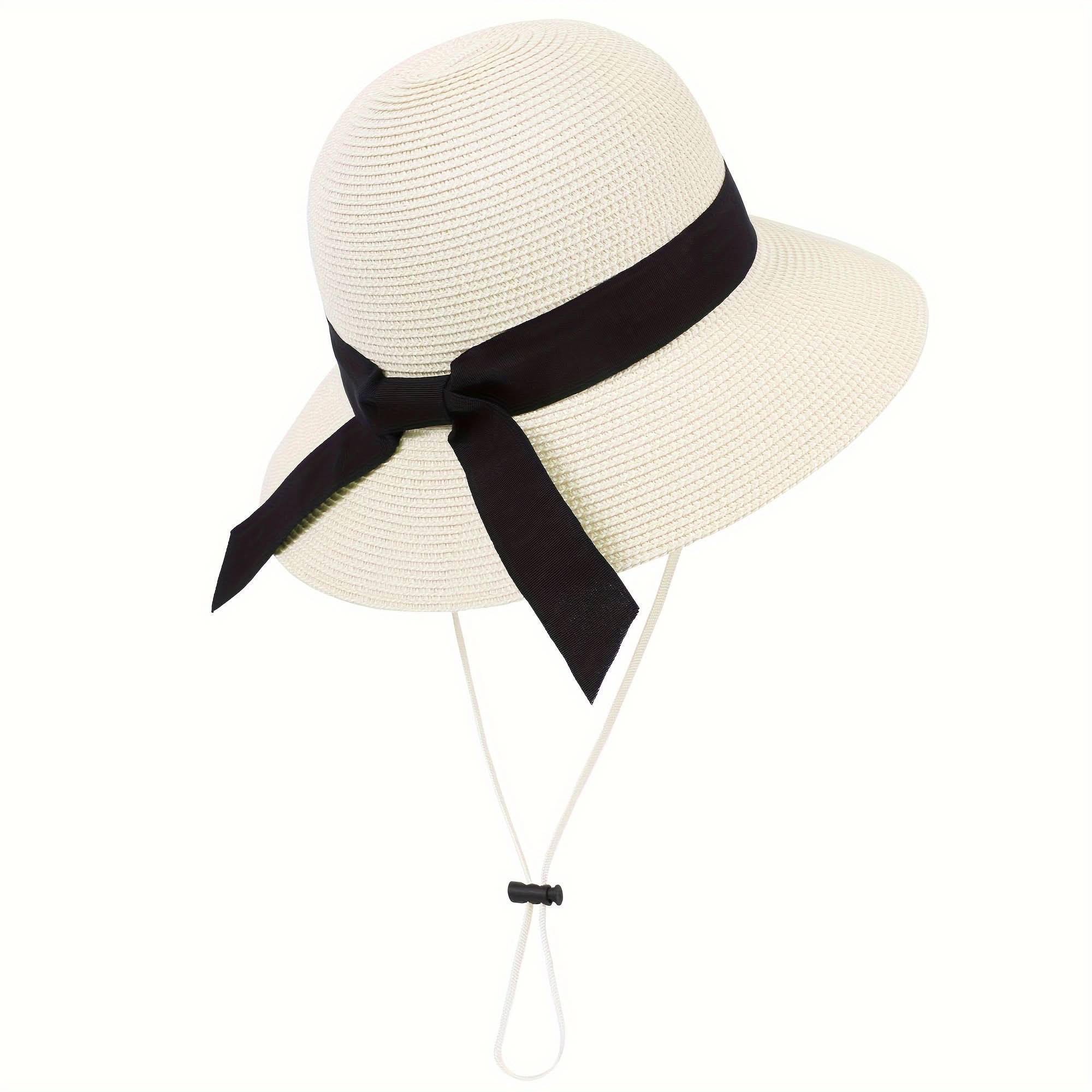Women’s Wide Brim Straw Sun Hat – Foldable UV Protection Beach Hat