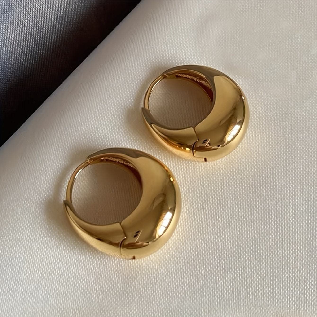 Vintage Copper Geometric Hoop Earrings