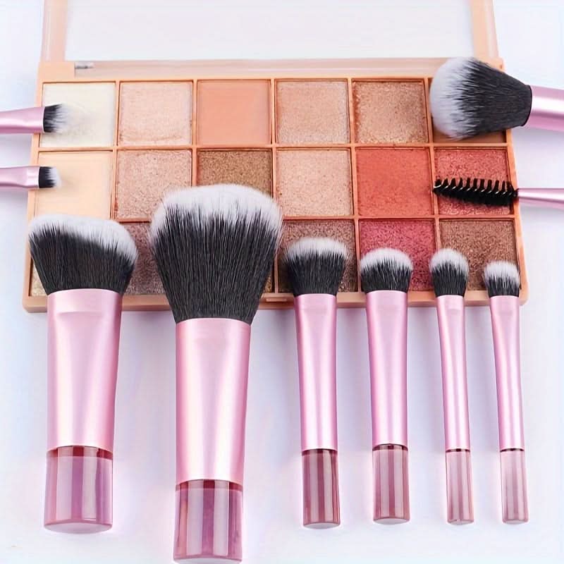 10-Piece Travel Makeup Brush Set with Case - Compact & Versatile