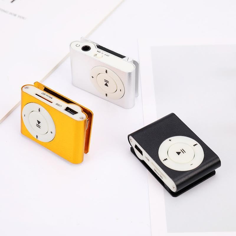 Jaerb Mini MP3 Player with Clip – Rechargeable LED Music Player for Travel, School & Outdoor Use