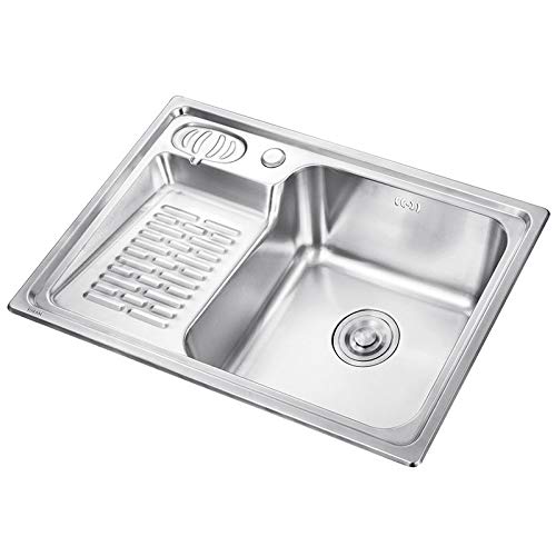 JYDQM Laundry Tub Balcony Household Stainless Steel Laundry Sink with Washboard One-Piece Large Made Kitchen Sink