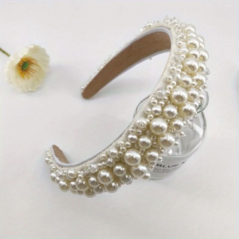 Faux Pearl Crystal Headband for Women